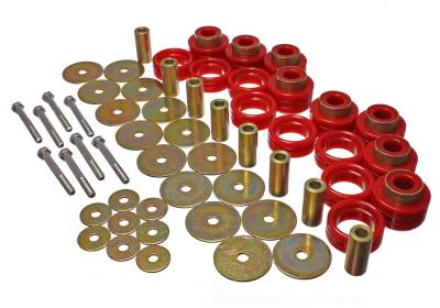 Energy Suspension - Energy Suspension 5.4112R Body Mount Set Red for Dodge Extended Cab