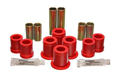 Energy Suspension - Energy Suspension 7.3101R Control Arm Bushing Set Front Polyurethane Red