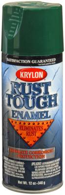 Krylon - Krylon RTA9223 Rust Tough Rust Preventative Paint 12oz Semi-gloss Green