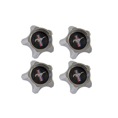 Scott Drake - Scott Drake C7ZZ-1130-BK Wheel Cap Set for 67 Ford Mustang