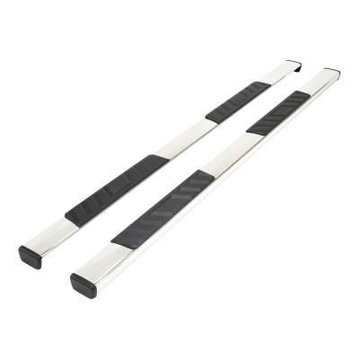 TrailFX - TrailFX A4001S 4" Trapezoid Nerf Bar Side Steps Polished Stainless Rocker Mount