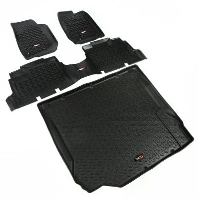 Rugged Ridge - Rugged Ridge 12988.01 Black 4Pc Floor Liner Set 07-10 Jeep Wrangler JK 4DR