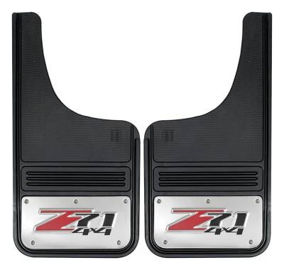 Gatorback - Gatorback GB1223CUTZ71 12"x23" Cut-Style Black Mud Flaps Z-71 Logo
