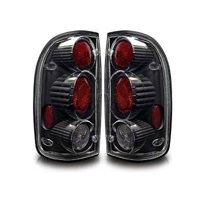 Winjet - Winjet CTWJ-0046-BC Black/Clear Taillights for 01-04 Toyota Tacoma