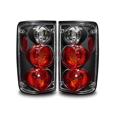 Winjet - Winjet CTWJ-0045-BC Black/Clear Taillights for 89-95 Toyota Pick Up