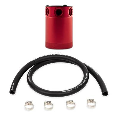 Mishimoto - Mishimoto MMBCC-CBTHR-RD Mishimoto Compact Baffled Oil Catch Can 3-Port