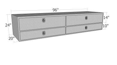 Unique Truck Accessories - Unique Truck TB400-96D-BD 96"x20"x24" Stake Bed Contr. TopSider w/Button Drawers