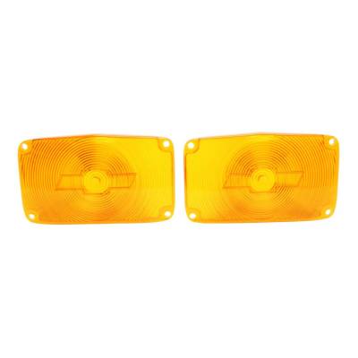 Trim Parts - Trim Parts A1386 1956 Full-Size Chevrolet Amber Parking Light Lens w/Bowtie PAIR