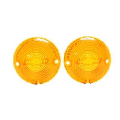 Trim Parts - Trim Parts A1484 1957 Full-Size Chevrolet Amber Parking Light Lens w/Bowtie PAIR