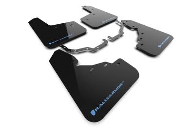 Rally Armor - Rally Armor MF138-UR-BLK-LBL Black Mud Flap/Light Blue Logo