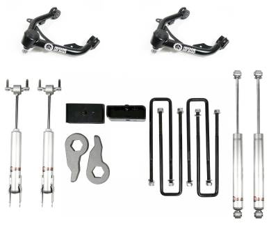 Freedom Off-Road - Freedom FO-G504-KIT+FO-G704FU 3/2" Lift Kit w/Shocks Arms for 11-19 Silverado HD