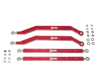 Freedom Off-Road - Freedom O/R FOP-P703RL-ADJ-RE HC HD Radius Rod Set Red 4Pc for 14-16 Polaris RZR