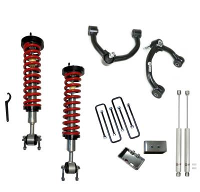 Freedom Off-Road - Freedom FO-F905-1F-KIT+FO-F708FU 1-4" Coils/3" Rear Shocks Arms for 21-25 F150