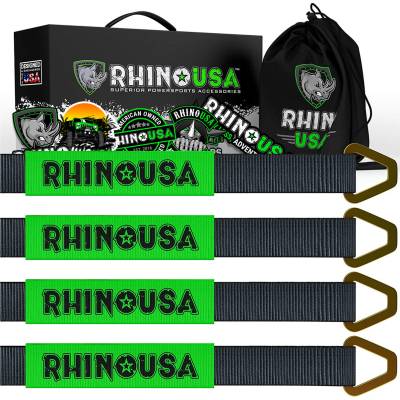 Rhino USA - Rhino USA RNO-AXLESTRAPS Axle Tie-Down Straps 4pc 2"x38" Black