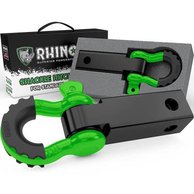 Rhino USA - Rhino USA RG-HTHITCH2-GRN Shackle Hitch Receiver w/D-Ring Green