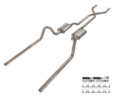 Pypes Performance Exhaust - Pypes SFF11S 2.5" X-Pipe Crossmember Back Rear Exit Exhaust for 66-71 Fairline