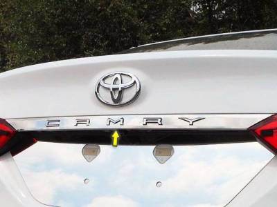 Quality Automotive Accessories - QAA LB18130 1Pc Stainless Steel Rear License Trim for 2018-2024 Toyota Camry