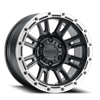 Raceline Wheels - Raceline Wheels 956BS-79060-12 956BS Compass 17x9 6x5.5 -12mm Satin Black/Silver