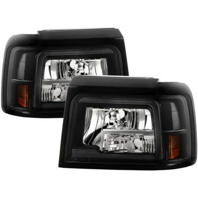 Spyder Auto - Spyder Auto 9055607 Black LED Headlights w/Corner/Bumper 92-96 Ford Bronco/F150