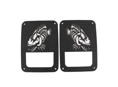 Fishbone Offroad - Fishbone Offroad FB31043 Taillight Covers Black Textured for 07-18 Wrangler JK