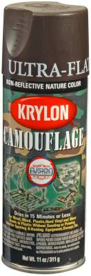 Krylon - Krylon 4292 Camouflage Paint w/Fusion for Plastic Technology Ultra-Flat Brown