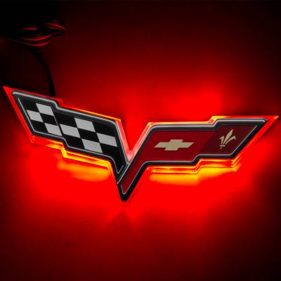 Oracle Lighting - Oracle 3099-003 Red Illuminated Emblem Single Intensity 05-13 Corvette C6