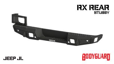 Bodyguard Bumpers - Bodyguard Bumpers 56222T RX Series Stubby Rear Textured Black Rear Bumper