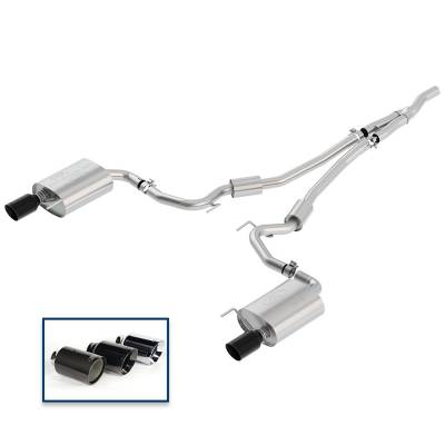 Ford Performance Parts - Ford Perf M-5200-M4SBA Sport Exhaust w/Black Chrome Tips for 15-23 Mustang 2.3L