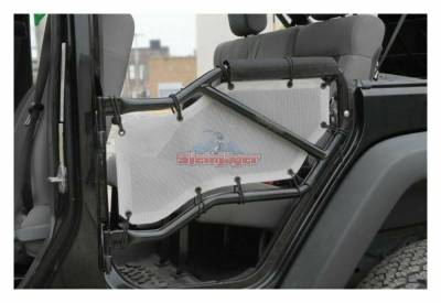 Steinjager - Steinjager Mesh Tube Door Covers Rear-Gray for Wrangler JK J0041358