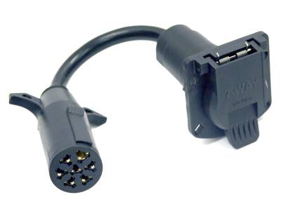 Buyers - Buyers TC1077P 7-Way Round To 7-Way Flat Trailer Connector Adapter