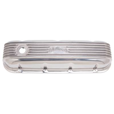 Edelbrock - Edelbrock 4185 Classic Series Finned Valve Covers Polish for 65-Up Chevy BB V8