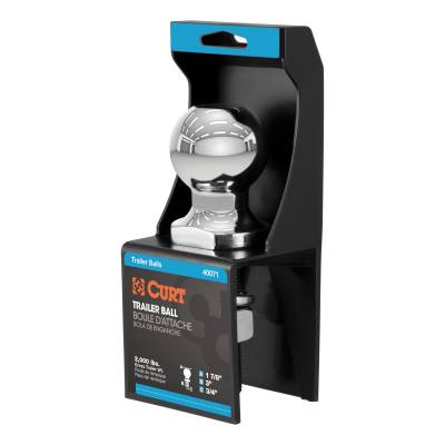 CURT - CURT 40071 1-7/8" Trailer Ball 3/4" x 3" Shank 2000 lbs Chrome Packaged