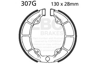 EBC Motorcycle Brakes - EBC Motorcycle Brakes 307G Motorcycle Grooved Replacement Brake Shoes