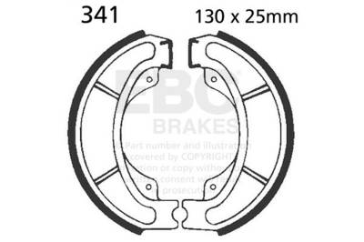 EBC Motorcycle Brakes - EBC Motorcycle Brakes 341 Plain Motorcycle Replacement Brake Shoes