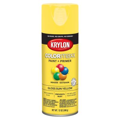 Krylon - Krylon 5541 COLORmaxx Paint + Primer 12oz Gloss Sun Yellow