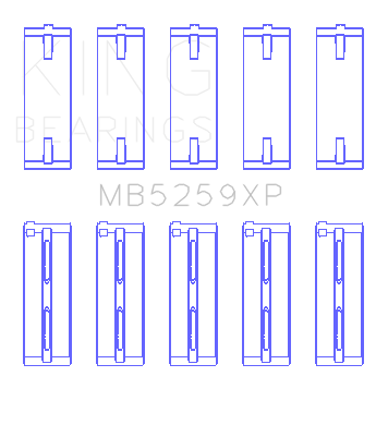 King Engine Bearings - King Bearings MB5259XP Main Bearing Set for Honda A-Series/B-Series/K-Series