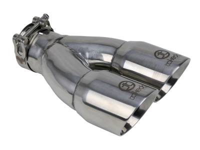 aFe Power - aFe 49T25364-P10 2.5 SS Exhaust Tip 2.5" In x 3" Dual Out x 9.5" L Bolt-On
