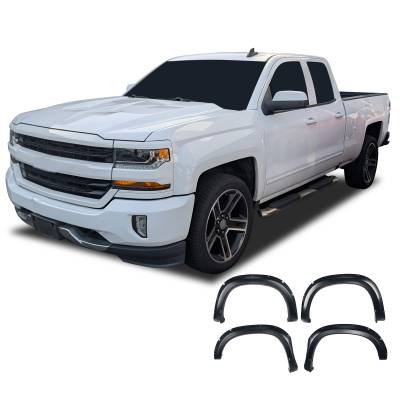 Black Horse Off Road - Black Horse FOESI19 OE Factory Style Fender Flares Black 19-24 Silverado 1500