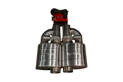 Valvetronic Designs - Valvetronic Designs UVM.76MM.DUALOUT.x2 Universal Muffler Kit Single Inlet Dual