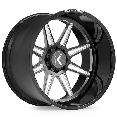 KG1 Wheels - KG1 Wheels KC018241288GPM KC018 Scuffle 24x12 8x180 -44mm Gloss Black Milled