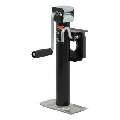 CURT - CURT 28302 Bracket-Mount Swivel Jack w/Side Handle 2000 lbs 10" Travel