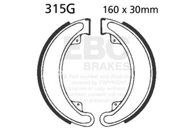 EBC Motorcycle Brakes - EBC Motorcycle Brakes 315G Motorcycle Grooved Replacement Brake Shoes