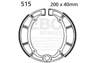 EBC Motorcycle Brakes - EBC Motorcycle Brakes 515 Plain Motorcycle Replacement Brake Shoes