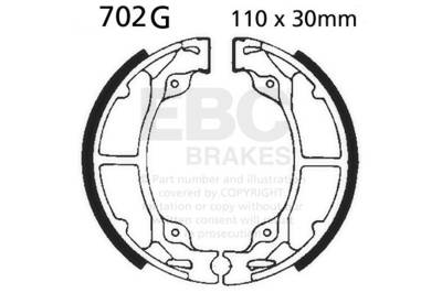 EBC Motorcycle Brakes - EBC Motorcycle Brakes 702G Motorcycle Grooved Replacement Brake Shoes
