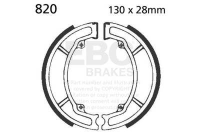 EBC Motorcycle Brakes - EBC Motorcycle Brakes 820 Plain Motorcycle Replacement Brake Shoes