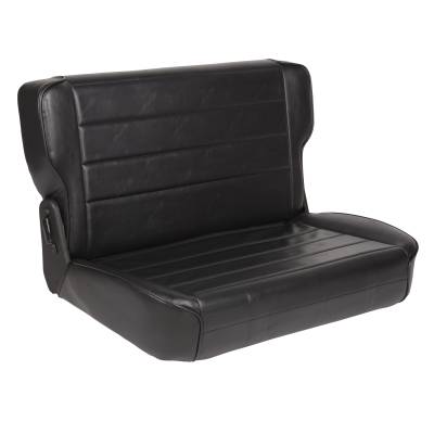 Smittybilt - Smittybilt 41301 Rear Fold & Tumble Seat Black for 86-95 Jeep CJ7 Wrangler YJ