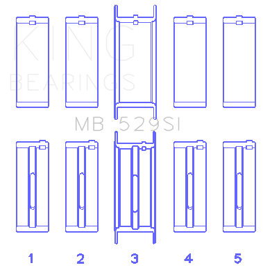 King Engine Bearings - King Bearings MB 529SI 001 Main Bearing Set for Ford V8 221