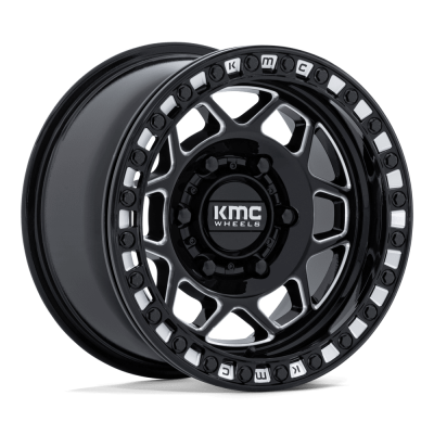 KMC - KMC Wheels KS241 TORX UTV 15x7 6x5.5 38mm Gloss Black/Milled KS241BE15706U38