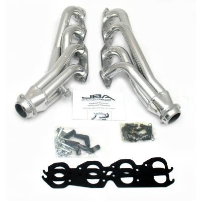JBA Racing Headers - JBA Headers 1822SJS 1.75" Shorty Stainless Headers-Silver Ceramic GM C/K 7.4L