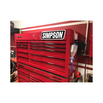 Simpson Motorcycle - Simpson Safety SIGNMOTO Embossed Aluminum Simpson Logo Sign